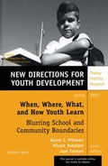 Cover: When, Where, What and How Youth Learn - Jossey-Bass