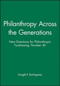 Cover: Philanthropy Across the Generations - Jossey-Bass