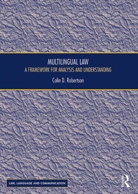 Enlarge image Cover: Multilingual Law - Routledge
