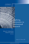 Cover: Applying Economics to Institutional Research - Jossey-Bass