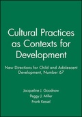 Cover: Cultural Practices as Contexts for Development - Jossey-Bass