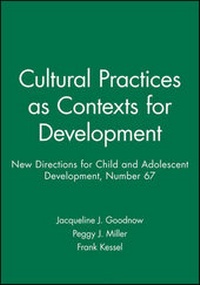 Enlarge image Cover: Cultural Practices as Contexts for Development - Jossey-Bass