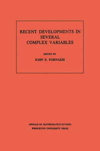 Enlarge image Cover: Recent Developments in Several Complex Variables - Princeton University Press
