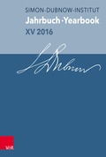 Cover: Jahrbuch des Simon-Dubnow-Instituts / Simon Dubnow Institute Yearbook XV/2016 - Vandenhoeck & Ruprecht