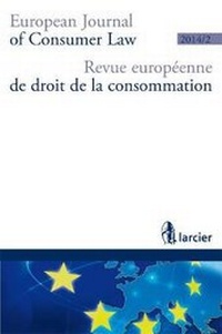 Abbildung von: Revue Europeenne de Droit de la Consommation / European Journal of Consumer Law (R.E.D.C.) 2014 - Larcier
