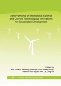 Cover: Achievements of Mechanical Science and Current Technological Innovations for Sustainable Development - Trans Tech Publications Ltd