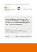 Cover: Untersuchung des geomechanischen Verhaltens von Schichtsalzen aus China in Abh&auml;ngigkeit von Verunreinigungen - Cuvillier Verlag