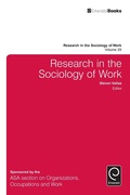 Cover: Research in the Sociology of Work - Emerald Group Publishing Limited