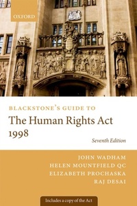 Enlarge image Cover: Blackstone's Guide to the Human Rights Act 1998 - OUP eBook