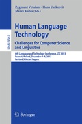 Cover: Human Language Technology. Challenges for Computer Science and Linguistics - Springer