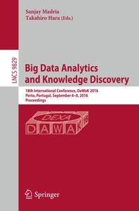 Enlarge image Cover: Big Data Analytics and Knowledge Discovery - Springer