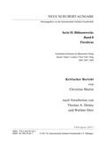 Cover: Neue Schubert-Ausgabe. Kritische Berichte / B&uuml;hnenwerke / Fierabras - Internationale Schubert-Gesellschaft
