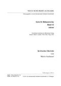 Cover: Neue Schubert-Ausgabe. Kritische Berichte / B&uuml;hnenwerke / Adrast - Internationale Schubert-Gesellschaft