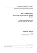 Cover: Neue Schubert-Ausgabe. Kritische Berichte / Werke f&uuml;r Klavier zu vier H&auml;nden I - Internationale Schubert-Gesellschaft