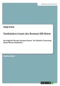 Cover: Fassbinders Lesart Des Romans Effi Briest - GRIN Publishing