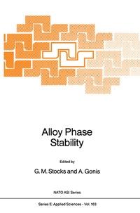 Enlarge image Cover: Alloy Phase Stability - Kluwer Academic Publishers