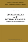 Cover: Decision Theory and Decision Behaviour - Springer