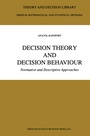 Cover: Decision Theory and Decision Behaviour - Springer