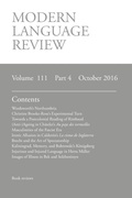 Cover: Modern Language Review (111 - Modern Humanities Research Association