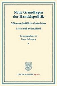 Abbildung von: Neue Grundlagen der Handelspolitik - Duncker & Humblot