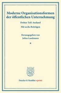 Abbildung von: Moderne Organisationsformen der öffentlichen Unternehmung - Duncker & Humblot