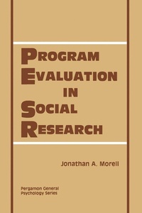 Enlarge image Cover: Program Evaluation in Social Research - Elsevier