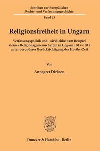 Abbildung von: Religionsfreiheit in Ungarn - Duncker & Humblot