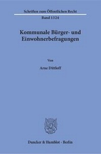 Bild: Kommunale Bürger- und Einwohnerbefragungen. - Duncker & Humblot