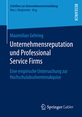 Cover: Unternehmensreputation und Professional Service Firms - Springer Gabler
