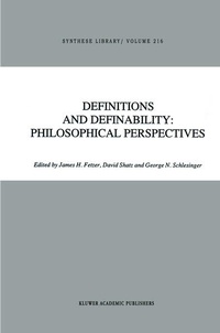 Enlarge image Cover: Definitions and Definability: Philosophical Perspectives - Springer