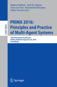 Enlarge image Cover: PRIMA 2016: Principles and Practice of Multi-Agent Systems - Springer