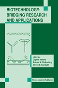 Cover: Biotechnology: Bridging Research and Applications - Springer