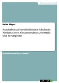 Cover: Sozialarbeit an berufsbildenden Schulen in Niedersachsen. Gesamtstruktur, Arbeitsfeld und Berufspraxis - GRIN Verlag