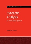 Cover: Syntactic Analysis - Cambridge University Press