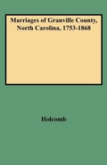 Cover: Marriages of Granville County, North Carolina, 1753-1868 - Genealogical Publishing Company