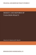 Cover: Design and Reform of Taxation Policy - Springer