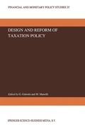 Bild: Design and Reform of Taxation Policy - Springer