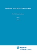 Cover: Ordered Algebraic Structures - Springer