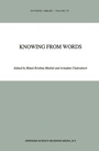 Cover: Knowing from Words - Kluwer Academic Publishers