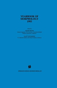 Abbildung von: Yearbook of Morphology 1993 - Kluwer Academic Publishers