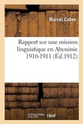 Cover: Rapport Sur Une Mission Linguistique En Abyssinie 1910-1911 - Hachette Livre - Bnf