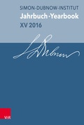Cover: Jahrbuch des Simon-Dubnow-Instituts / Simon Dubnow Institute Yearbook XV/2016 - Vandenhoeck & Ruprecht