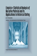 Cover: Empirico-Statistical Analysis of Narrative Material and its Applications to Historical Dating - Springer