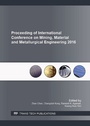 Cover: Proceeding of International Conference on Mining, Material and Metallurgical Engineering 2016 - Trans Tech Publications Ltd