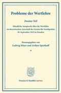 Cover: Probleme der Wertlehre. - Duncker & Humblot