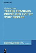 Cover: Textes fran&ccedil;ais priv&eacute;s des XVIIe et XVIIIe si&egrave;cles - De Gruyter