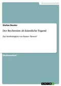 Cover: Der Rechtssinn als kuenstliche Tugend - Grin Verlag