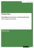 Cover: Klassifikationsversuche von Routineformeln bei Coulmas und Stein - Grin Verlag