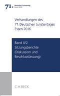 Cover: Verhandlungen des 71. Deutschen Juristentages Essen 2016 Band II/2: Sitzungsberichte - Diskussion und Beschlussfassung - C.H.BECK