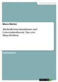 Cover: AEhnlichkeitsnominalismus und Universalientheorie. Das over Many-Problem - GRIN Verlag